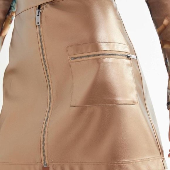 NWT Urban Outfitters Bronze Demi Metallic Zip Skirt - Picture 3 of 6